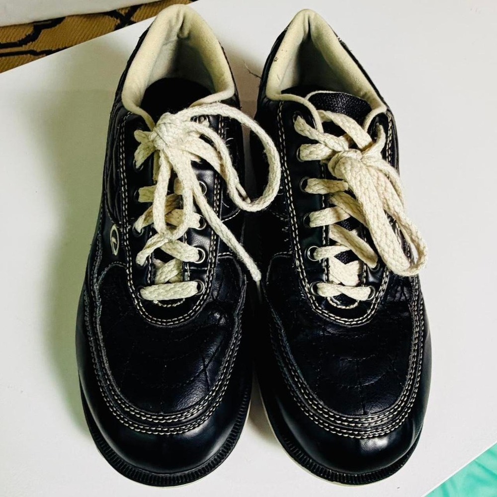 Dexter turbo 2 Slide Rite men's bowling shoes Black with Cream Laces size 7